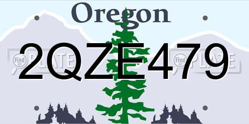 2QZE479 Oregon License Plate