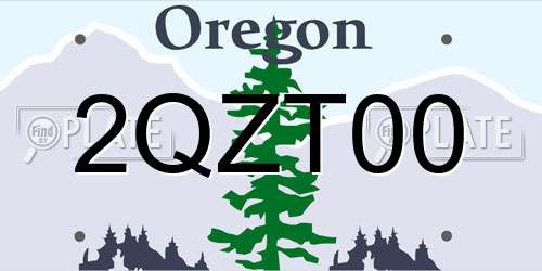 2QZT00 Oregon License Plate
