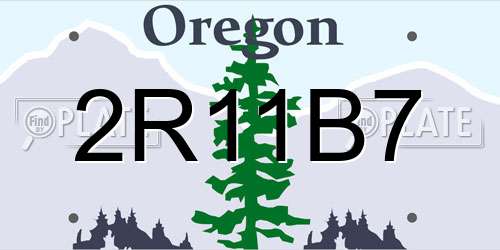 2R11B7 Oregon License Plate