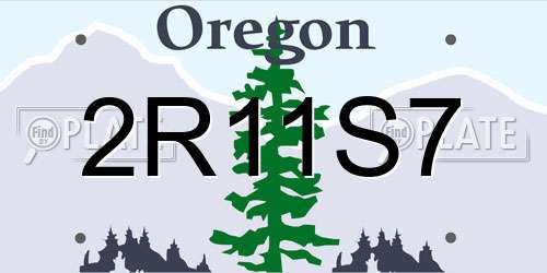 2R11S7 Oregon License Plate