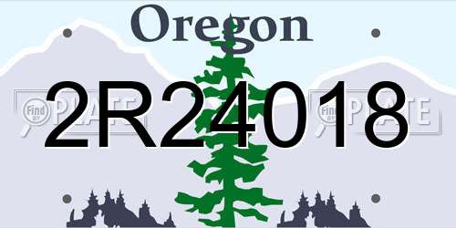 2R24018 Oregon License Plate