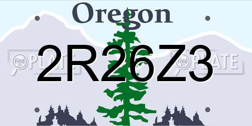 2R26Z3 Oregon License Plate