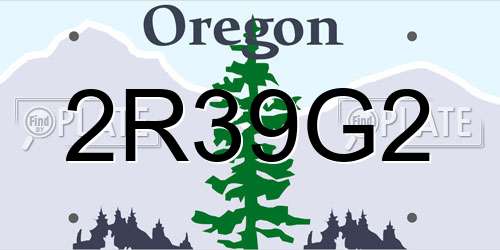 2R39G2 Oregon License Plate