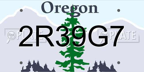 2R39G7 Oregon License Plate