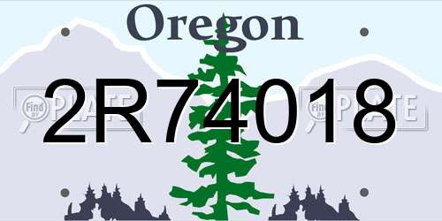 2R74018 Oregon License Plate