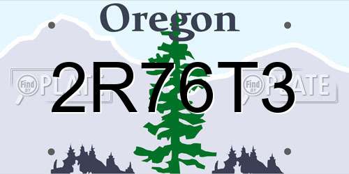 2R76T3 Oregon License Plate