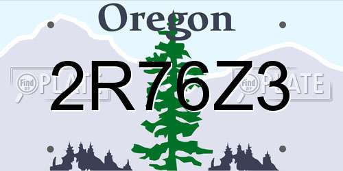 2R76Z3 Oregon License Plate