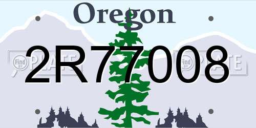 2R77008 Oregon License Plate