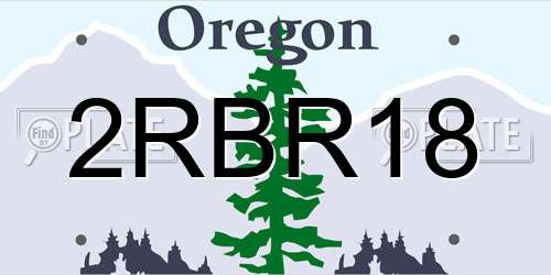 2RBR18 Oregon License Plate