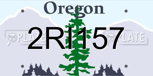 2RI157 Oregon License Plate