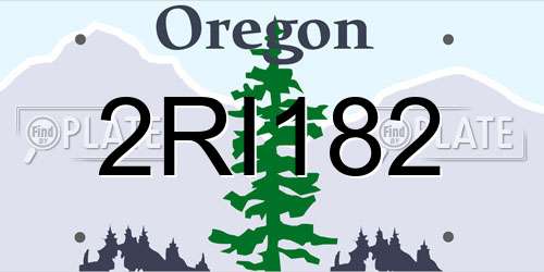 2RI182 Oregon License Plate
