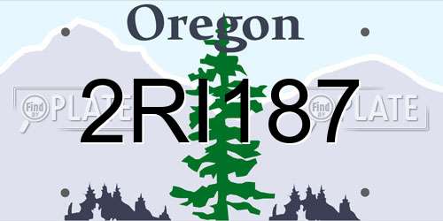 2RI187 Oregon License Plate