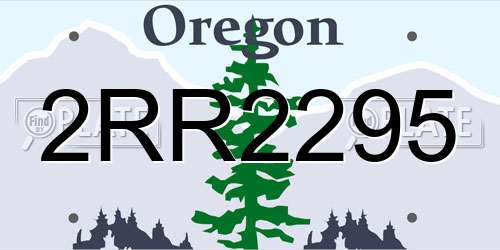 2RR2295 Oregon License Plate