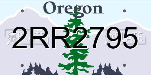 2RR2795 Oregon License Plate