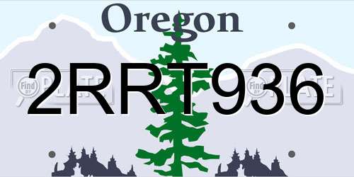 2RRT936 Oregon License Plate