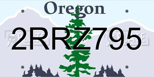 2RRZ795 Oregon License Plate