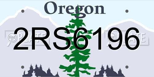 2RS6196 Oregon License Plate