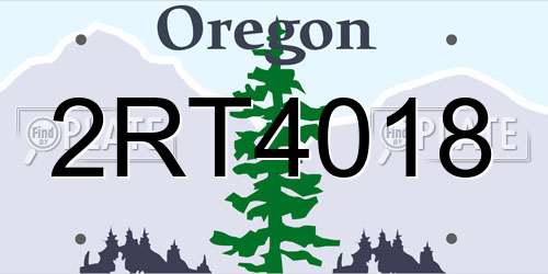 2RT4018 Oregon License Plate