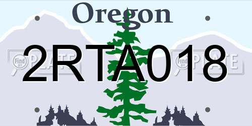 2RTA018 Oregon License Plate