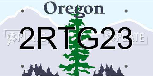 2RTG23 Oregon License Plate