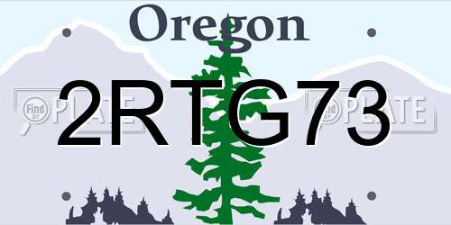 2RTG73 Oregon License Plate