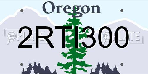2RTI300 Oregon License Plate