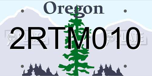 2RTM010 Oregon License Plate