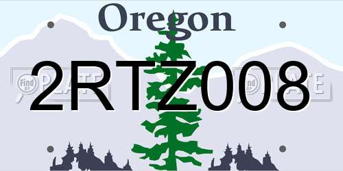 2RTZ008 Oregon License Plate