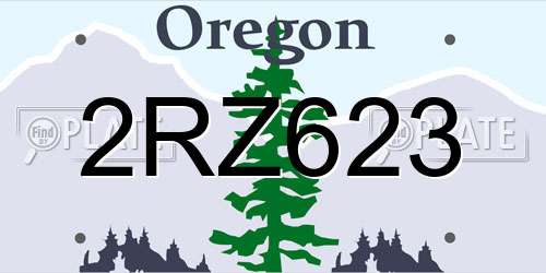 2RZ623 Oregon License Plate
