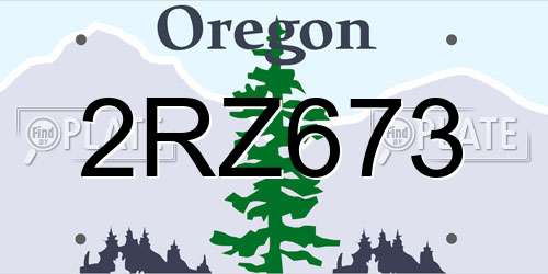 2RZ673 Oregon License Plate