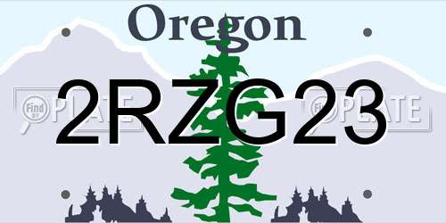 2RZG23 Oregon License Plate