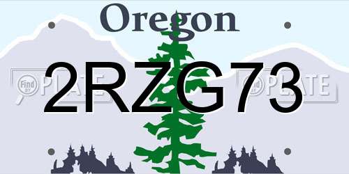 2RZG73 Oregon License Plate