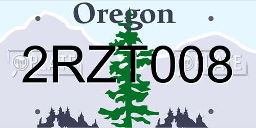 2RZT008 Oregon License Plate