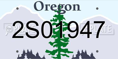 2S01947 Oregon License Plate