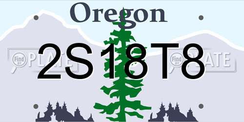 2S18T8 Oregon License Plate