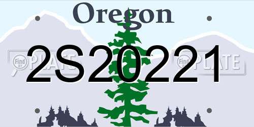 2S20221 Oregon License Plate