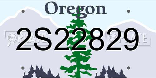 2S22829 Oregon License Plate