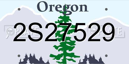 2S27529 Oregon License Plate