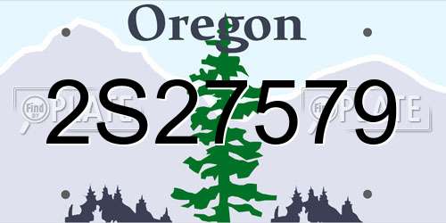 2S27579 Oregon License Plate