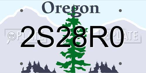 2S28R0 Oregon License Plate