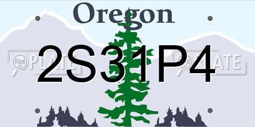 2S31P4 Oregon License Plate