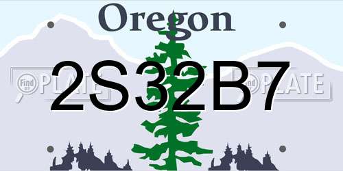 2S32B7 Oregon License Plate