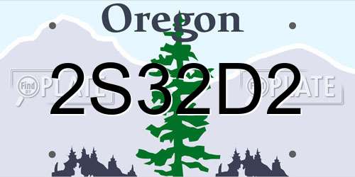 2S32D2 Oregon License Plate