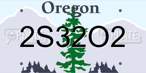 2S32O2 Oregon License Plate