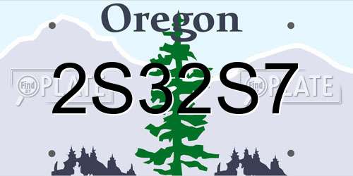 2S32S7 Oregon License Plate