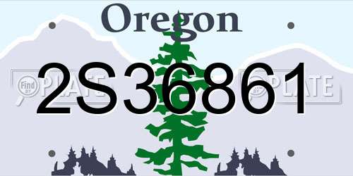 2S36861 Oregon License Plate