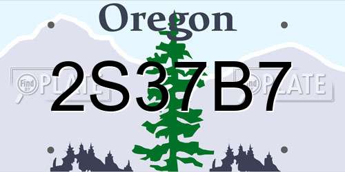 2S37B7 Oregon License Plate
