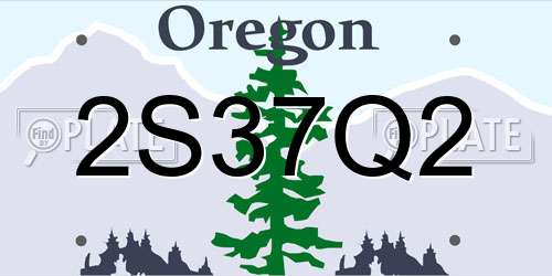 2S37Q2 Oregon License Plate