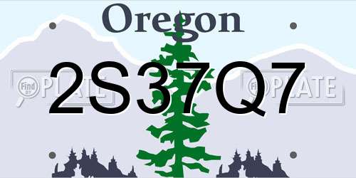 2S37Q7 Oregon License Plate