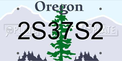 2S37S2 Oregon License Plate